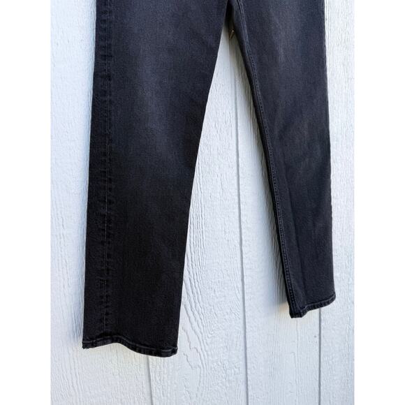 AGOLDE dark wash Riley high rise straight crop button fly denim jeans Panoramic - Picture 6 of 14